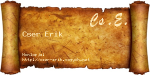 Cser Erik névjegykártya